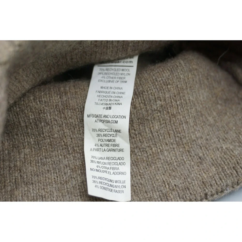 Patagonia Brodeo Beanie Brown Recycled Wool Blend Trout Patch Hat